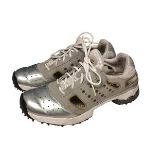 Adidas Climacool Women's Size 8.5 Gray Silver Lace Up Spike Golf Shoes 737189‎